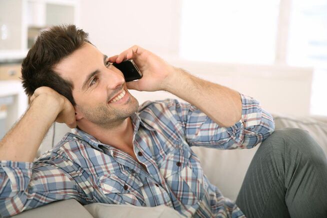 Feeling aroused, a man will talk on the phone with a woman for a long time